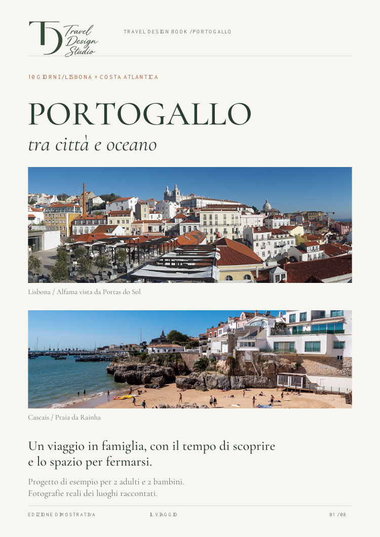 Copertina del Travel Design Book dimostrativo: Portogallo tra città e oceano